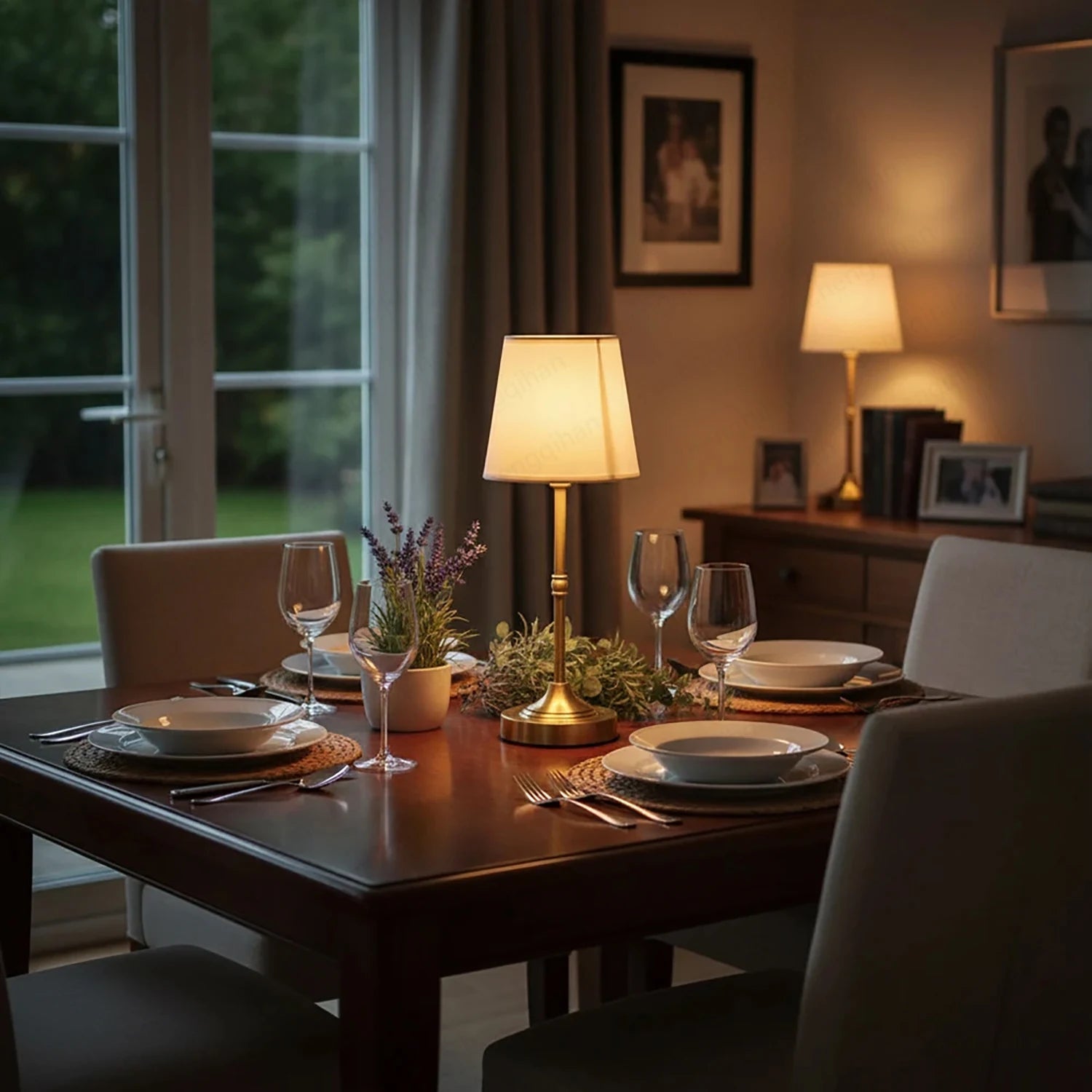 Beau Cordless Fabric Shade Table Lamp | ilux