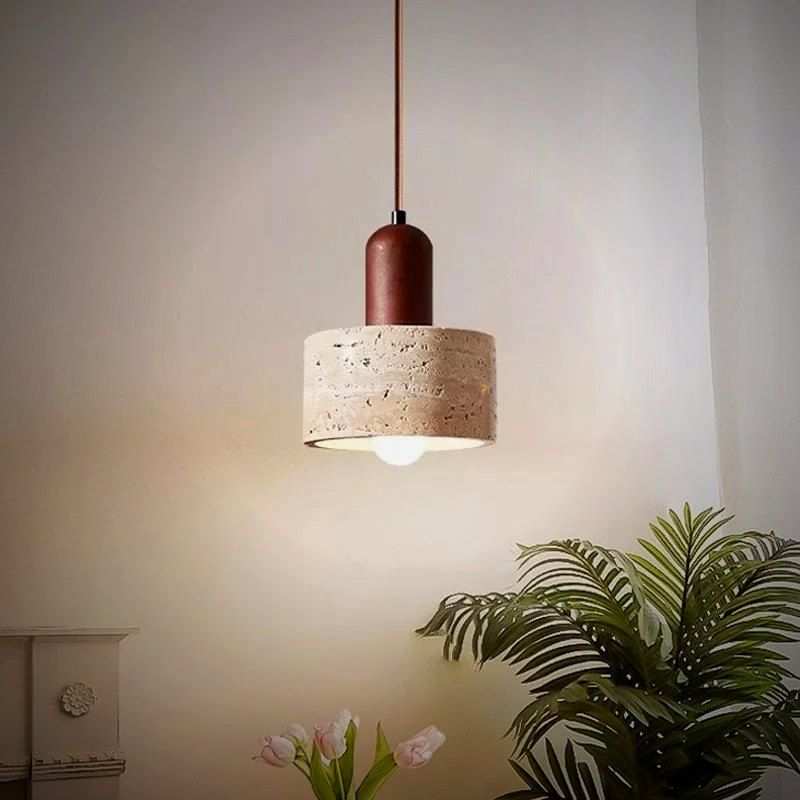 Cava Travertine Stone Pendant Light