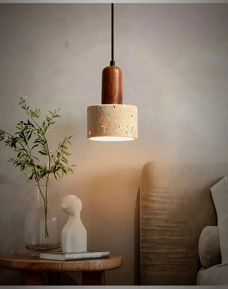 Cava Travertine Stone Pendant Light