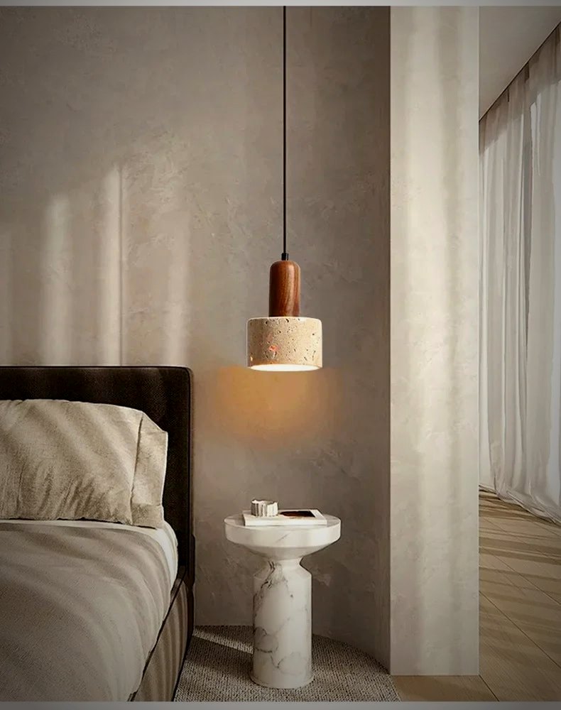 Cava Travertine Stone Pendant Light