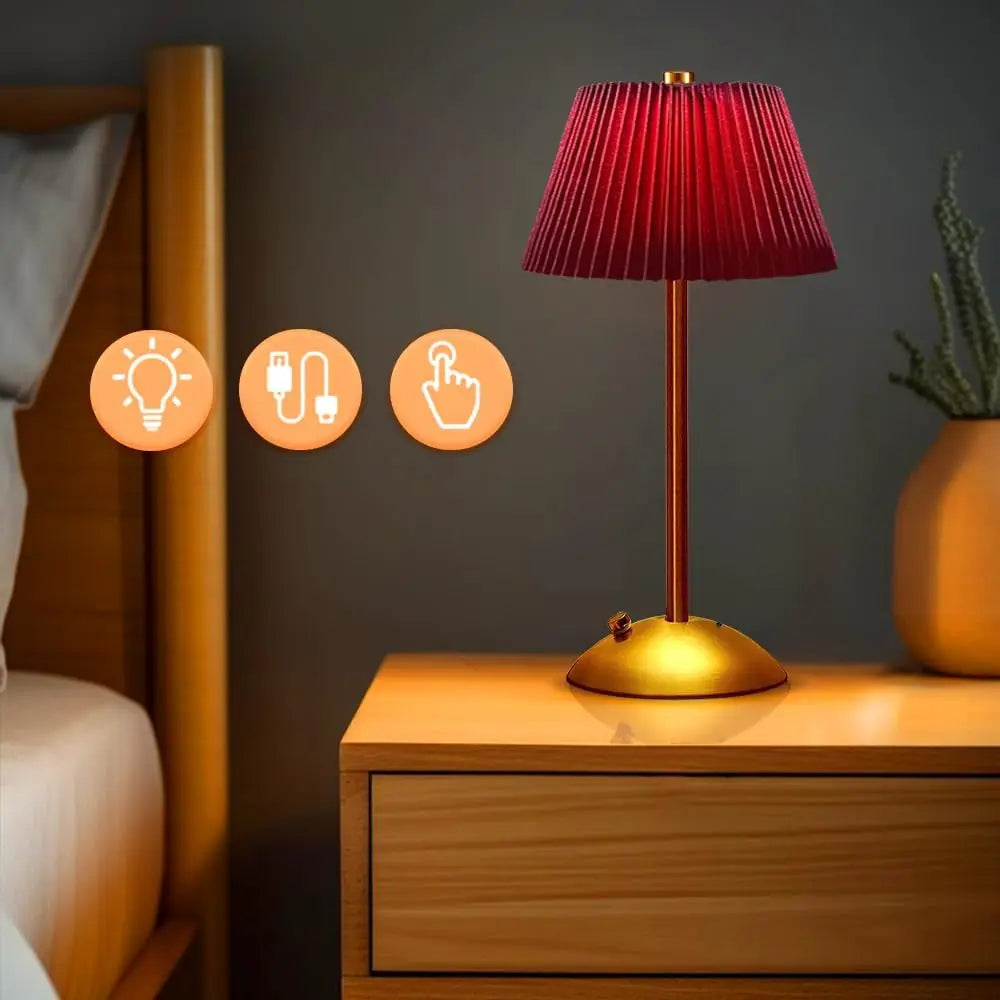 Elara Cordless Pleated Lamp