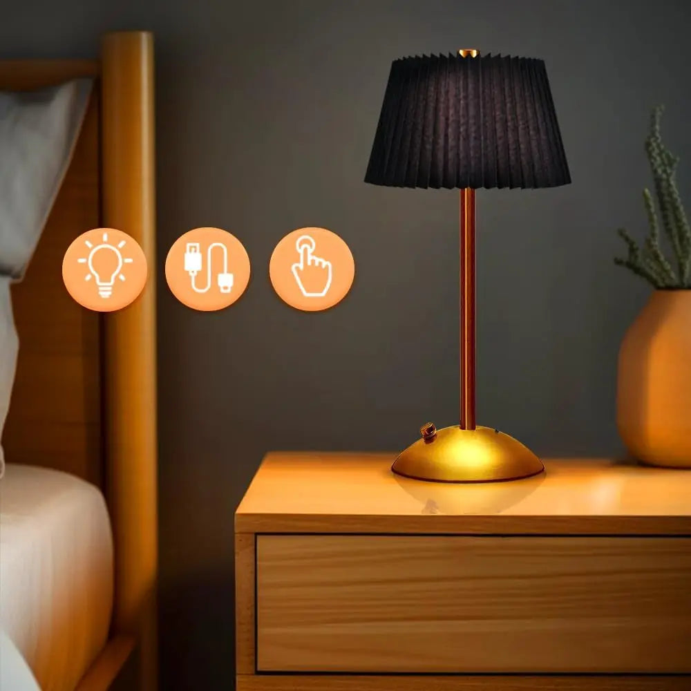 Elara Cordless Pleated Lamp