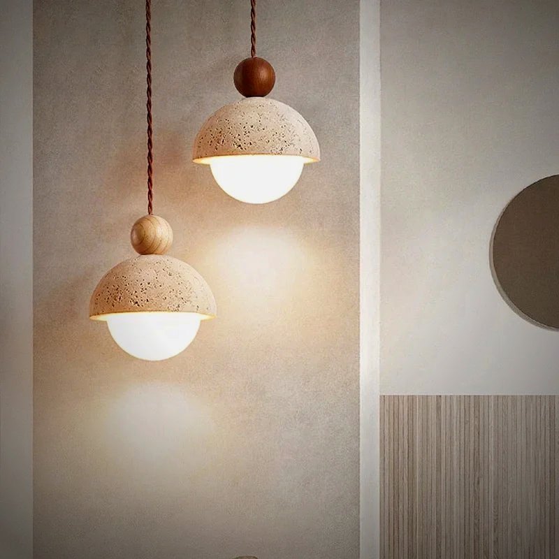 Orsa Travertine Stone Pendant Light