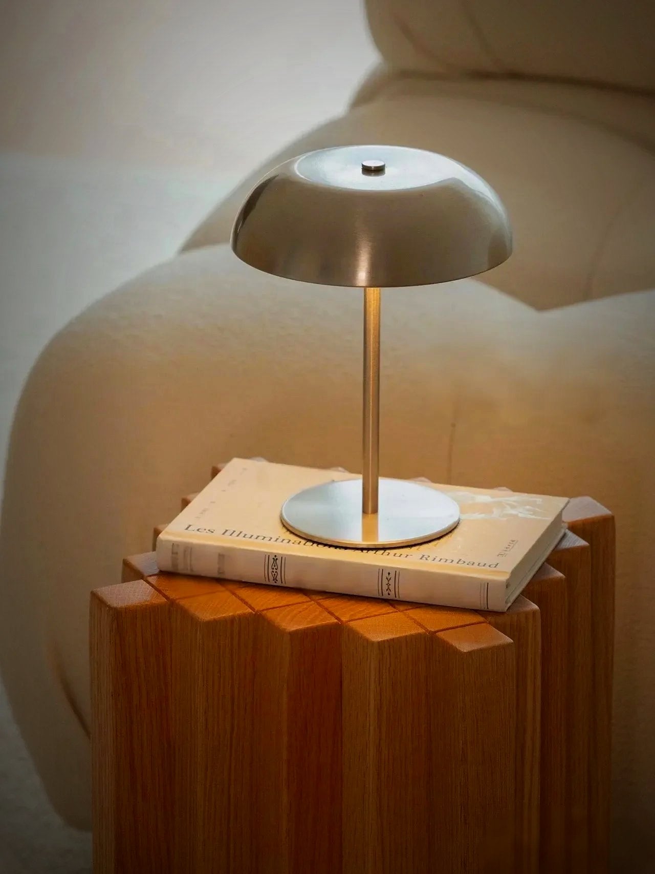 Sol Brushed Metal Cordless Table Lamp