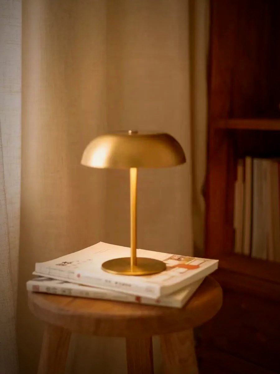 Sol Brushed Metal Cordless Table Lamp