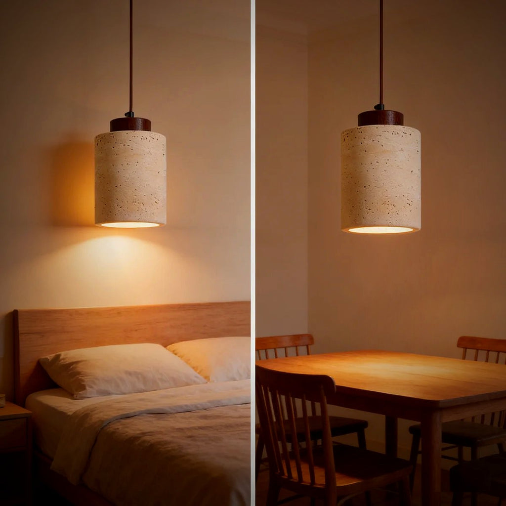 Suna Travertine Stone Pendant Light