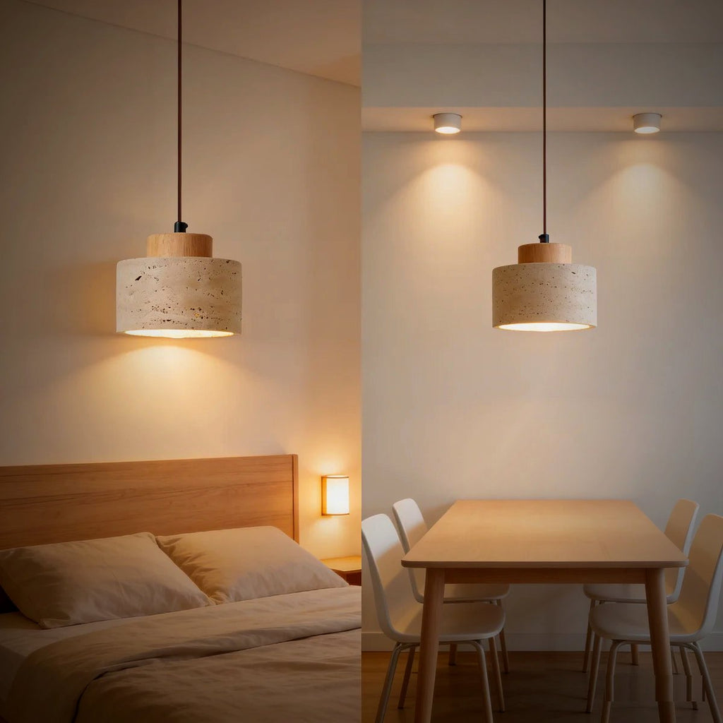 Suna Travertine Stone Pendant Light