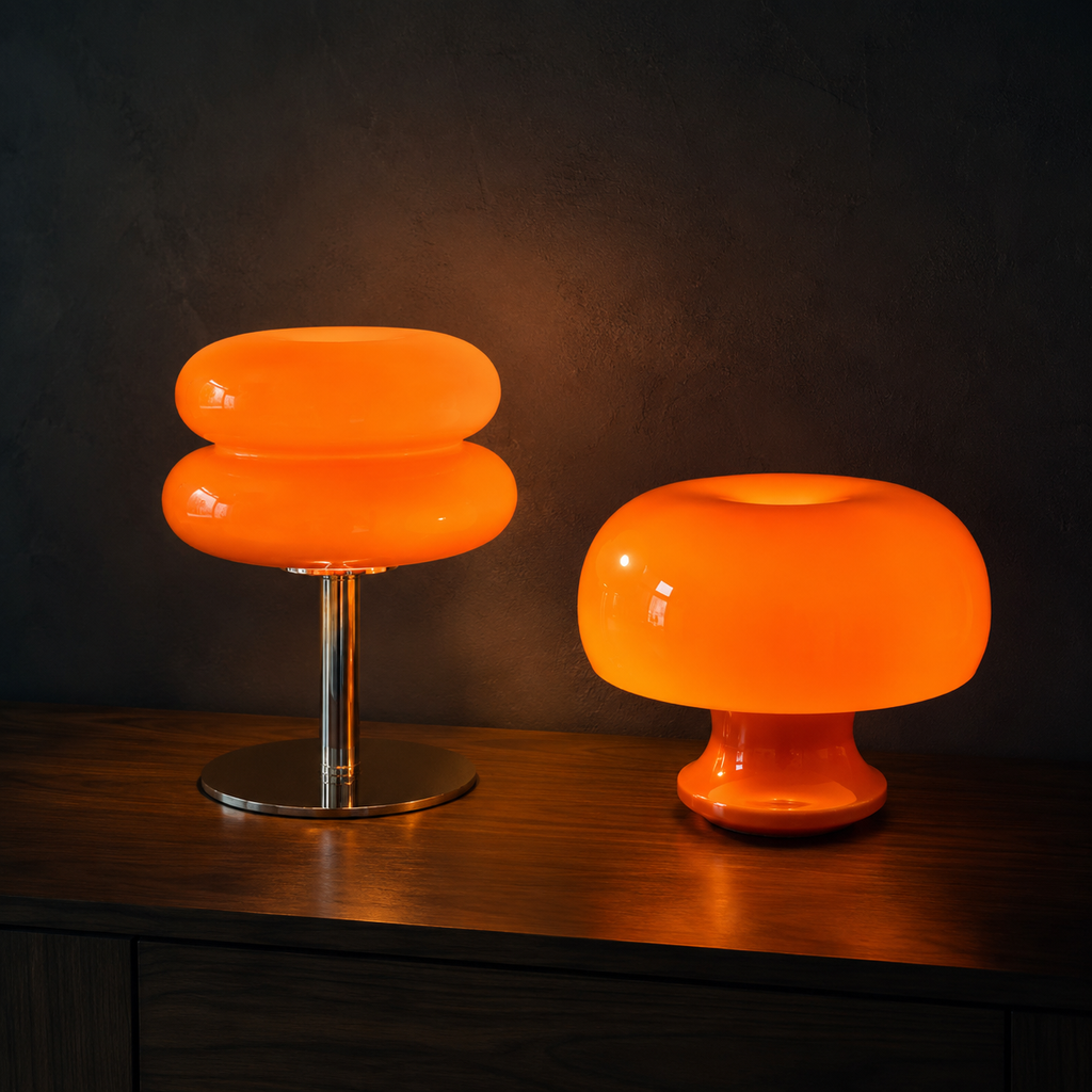 The Amber Pair Dome Table Lamp Set