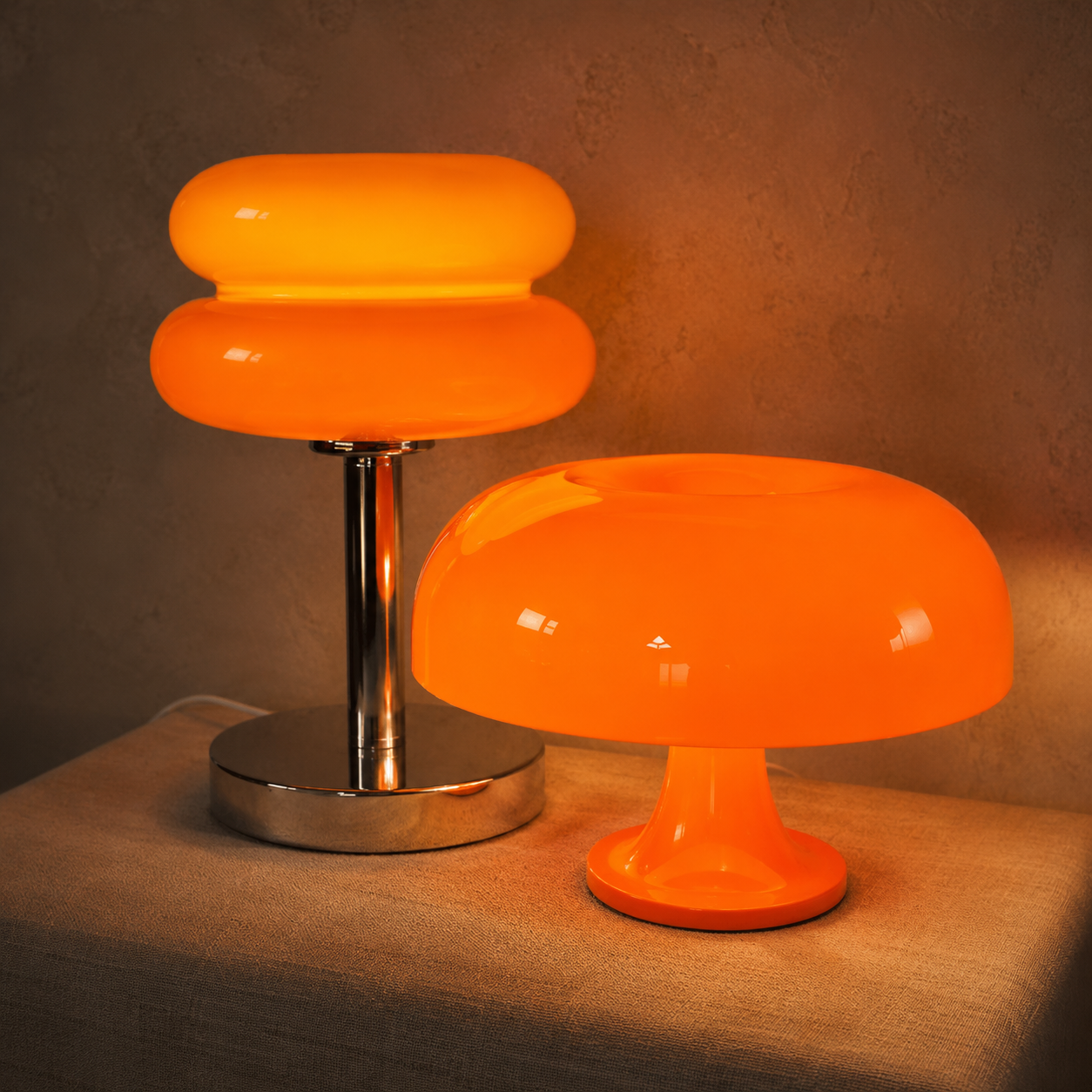 The Amber Pair Dome Table Lamp Set