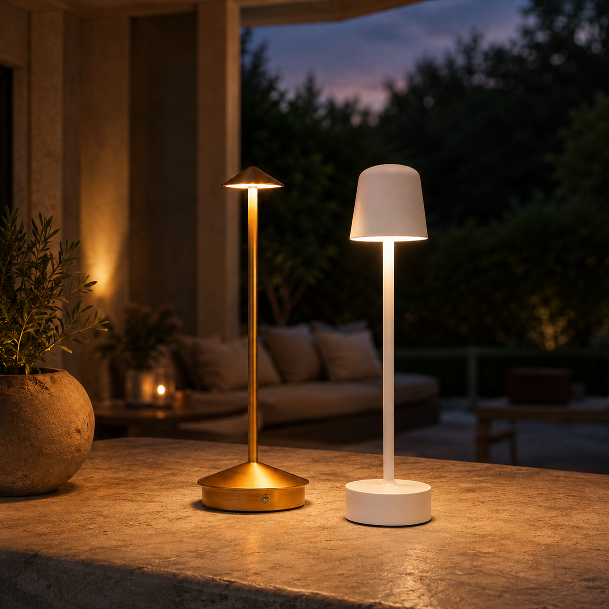 The Dusk Pair Outdoor Cordless Lamp Set