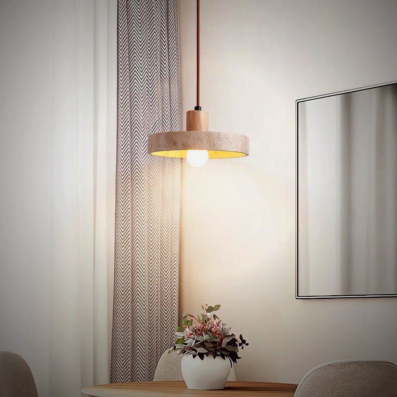 The Stone Pair Travertine Pendant Set