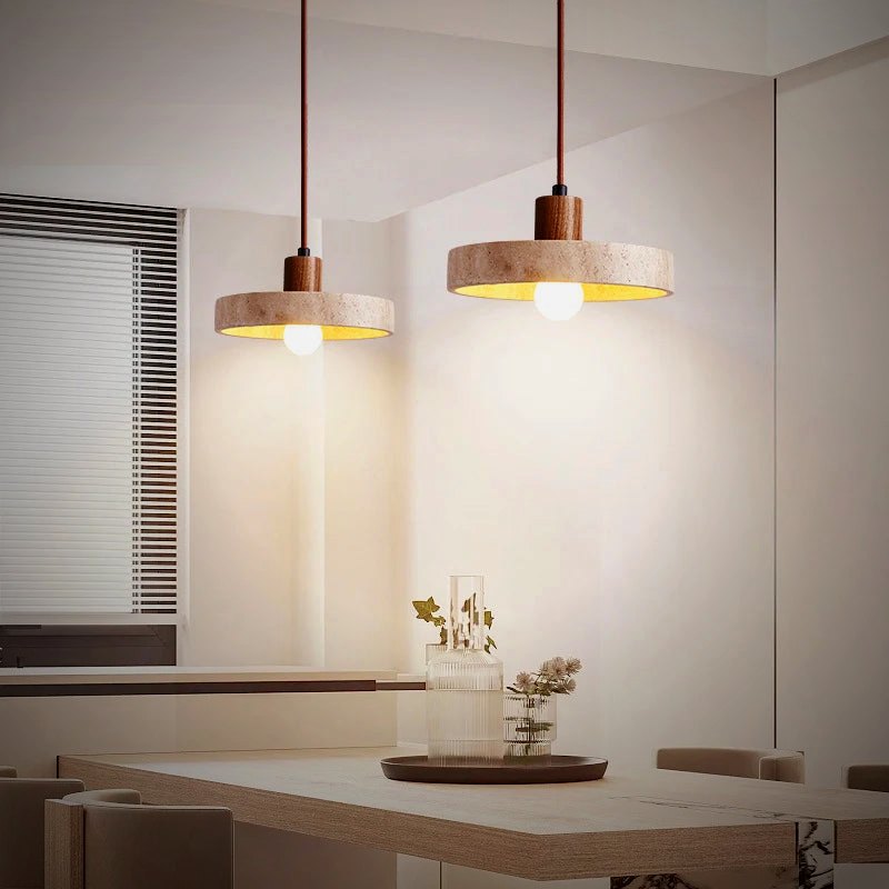 Tora Travertine Stone Pendant Light
