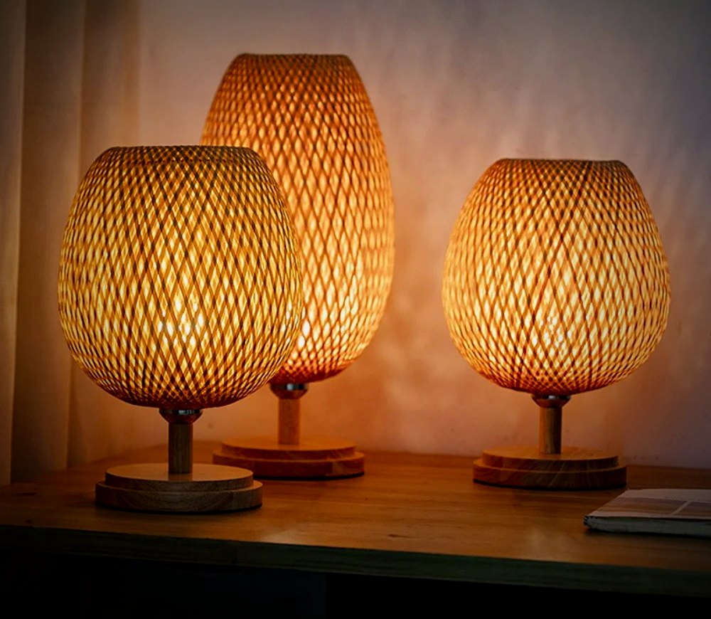 Willow Woven Bamboo Table Lamp